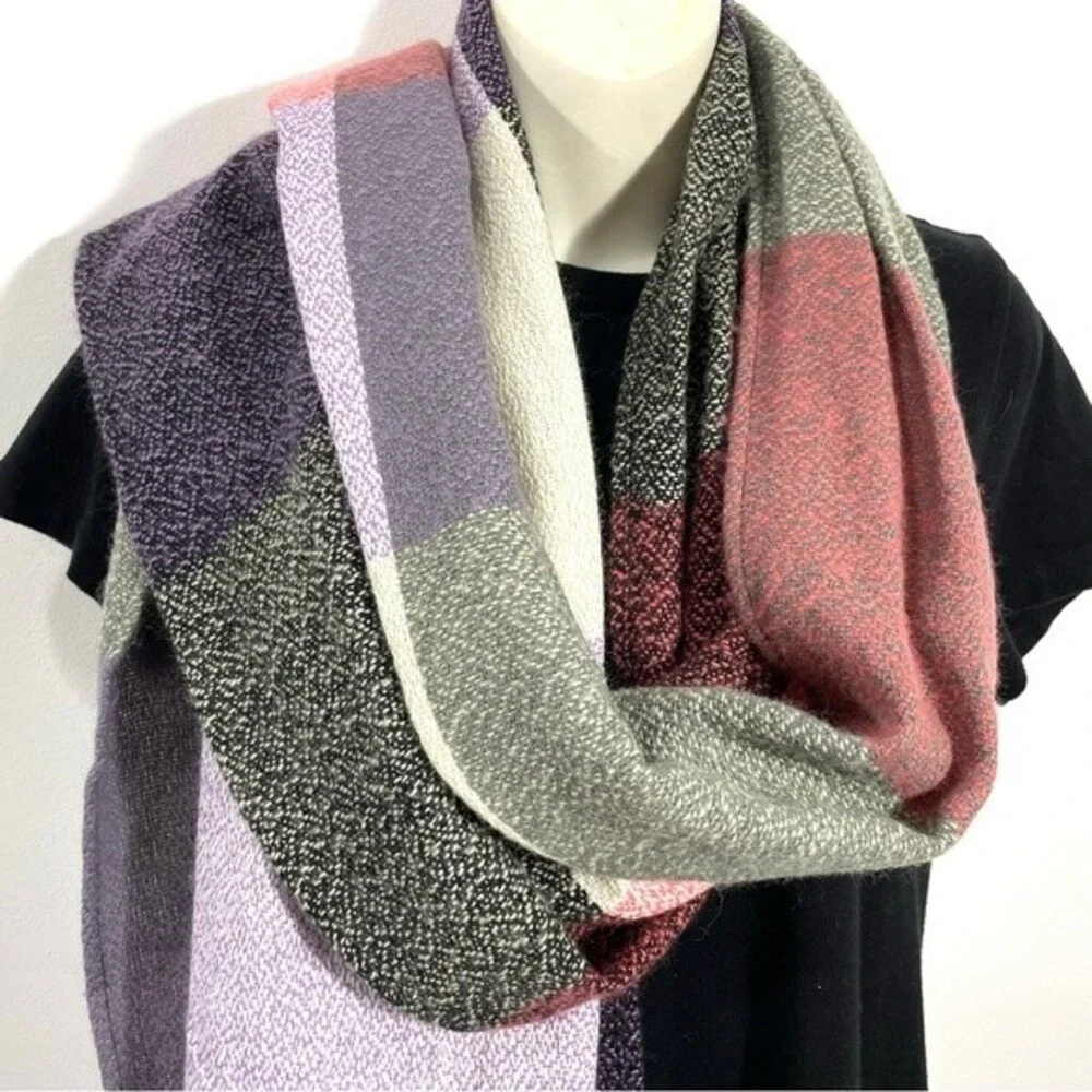 Oversize Checkered Design Blanket Scarf Wrap Shawl